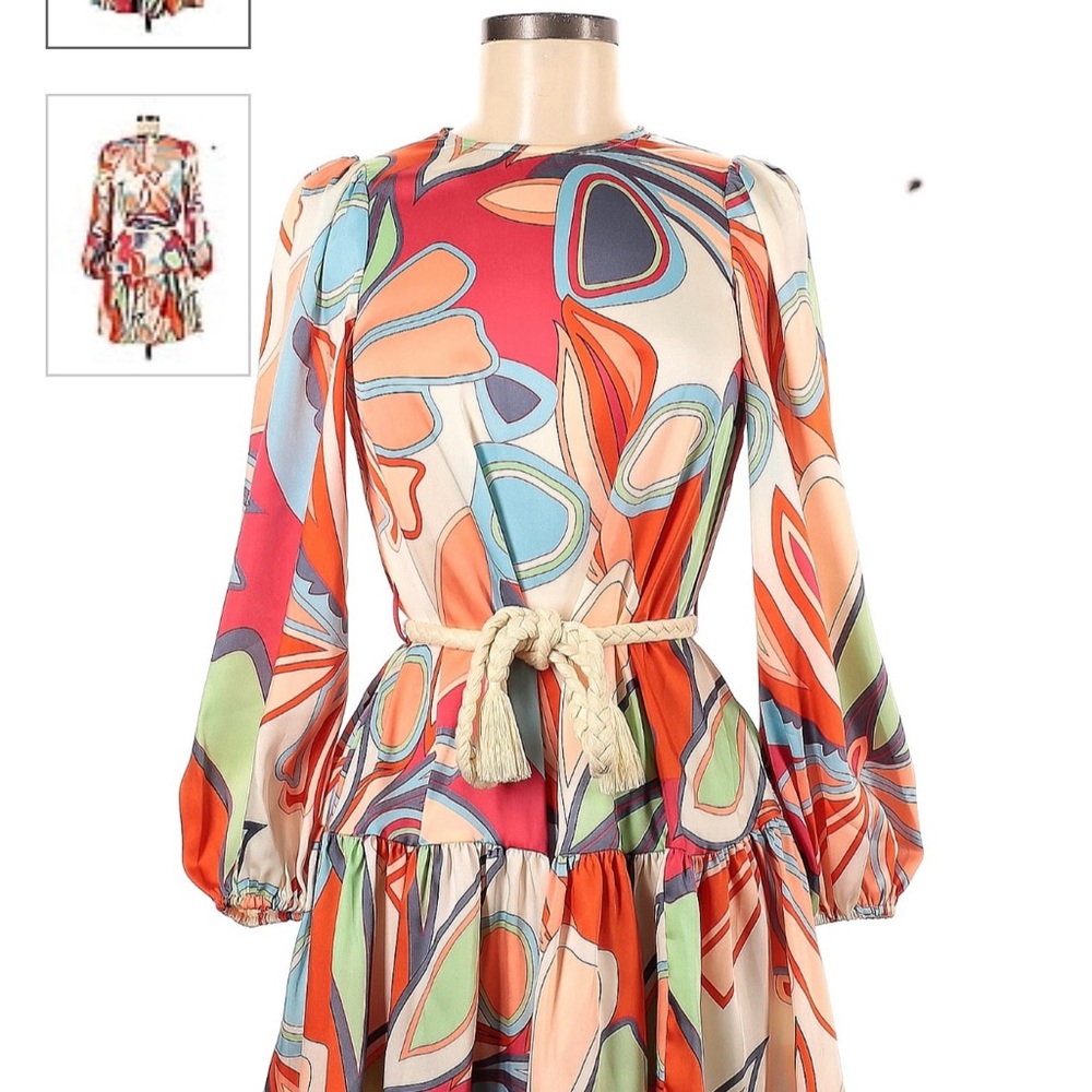 Alexis x Target Mixed Floral Rope Tie and Puff Sleeves - small